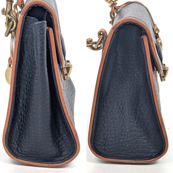 DOONEY & BOURKE USA All Weather Leather Mini Shoulder Bag - Navy Blue - Picture 6 of 14